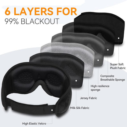 YEEDOD 3D Sleep Mask Sleep Headphones, Bluetooth Wireless Music Eye Mask, Sleeping Headphones for Side Sleepers Sleep Mask with Bluetooth Headphones Ultra-Thin Stereo Speakers Perfect for Sleeping，Gift for Mother'S Day Audio Earphones