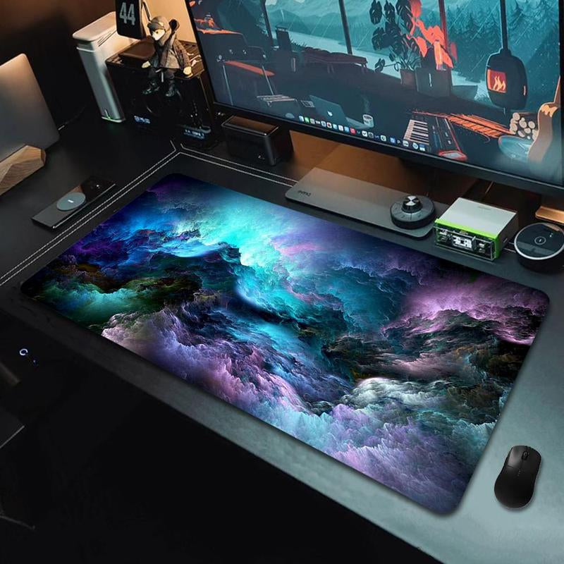 Large Mouse Pad, Rectangle Mouse Pad with Non-Slip Base & Stitched Edges, Nebula Pattern Design Desktop Computer Mouse Pad Suitable for Work, Gaming, Office, Home