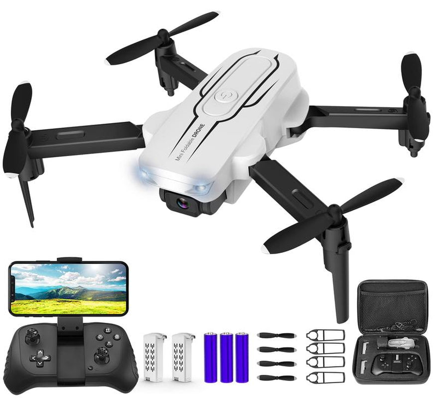 Mini Drone with Camera for Adults Kids - 1080P HD FPV Camera Drones with 90¡Ã Adjustable Lens, Gestures Selfie, One Key Start, 360 Flips, Toys Gifts RC Quadcopter for Boys Girls with 2 Batteries