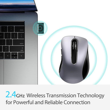 Memzuoix 2.4G Wireless Mouse, 1200 DPI Mobile Optical Cordless Mouse with USB Receiver, Portable Computer Mice for Laptop, PC, Desktop, Macbook, 5 Buttons