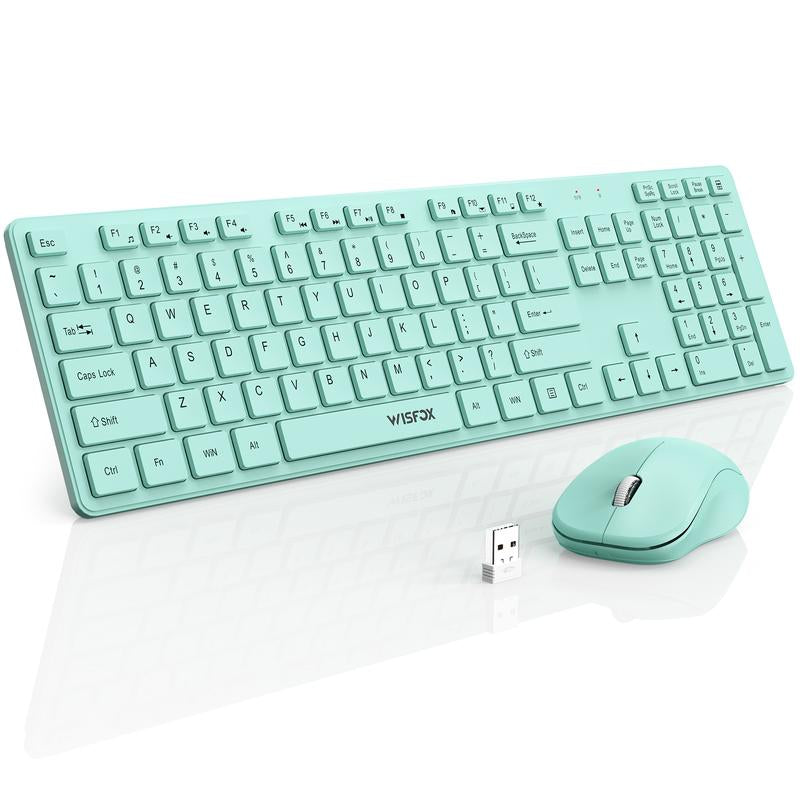 2.4Ghz Wireless Keyboard & Mouse Combo: Silent Full-Size Keyboard with Numeric Keypad, Power-Efficient Design for PC & Laptop - Windows Compatible