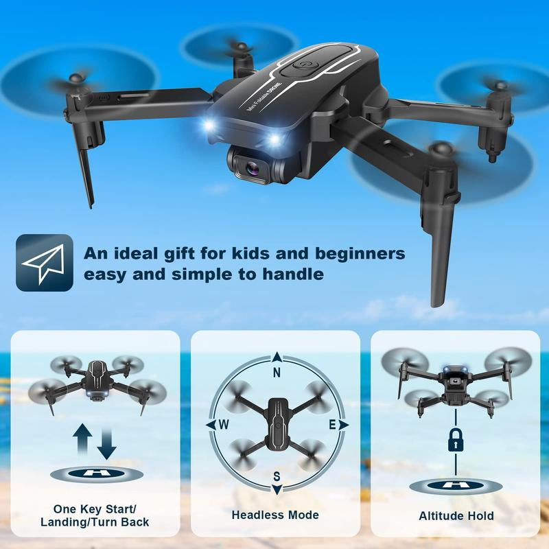 Mini Drone with Camera for Adults Kids - 1080P HD FPV Camera Drones with 90¡Ã Adjustable Lens, Gestures Selfie, One Key Start, 360 Flips, Toys Gifts RC Quadcopter for Boys Girls with 2 Batteries