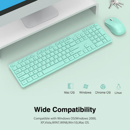 2.4Ghz Wireless Keyboard & Mouse Combo: Silent Full-Size Keyboard with Numeric Keypad, Power-Efficient Design for PC & Laptop - Windows Compatible