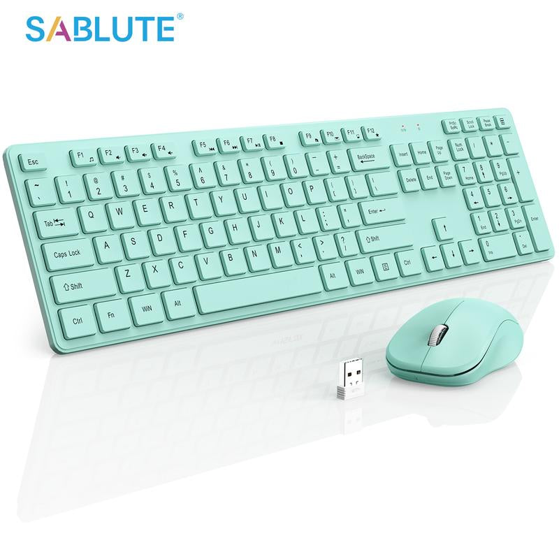 2.4Ghz Wireless Keyboard & Mouse Combo: Silent Full-Size Keyboard with Numeric Keypad, Power-Efficient Design for PC & Laptop - Windows Compatible