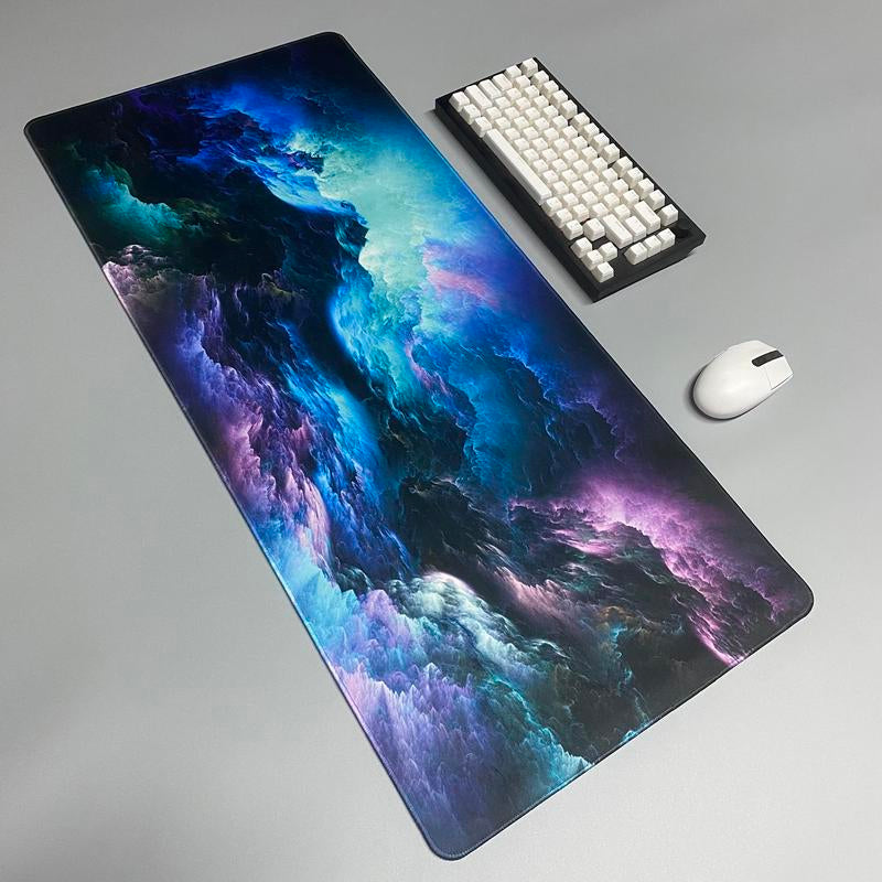 Large Mouse Pad, Rectangle Mouse Pad with Non-Slip Base & Stitched Edges, Nebula Pattern Design Desktop Computer Mouse Pad Suitable for Work, Gaming, Office, Home